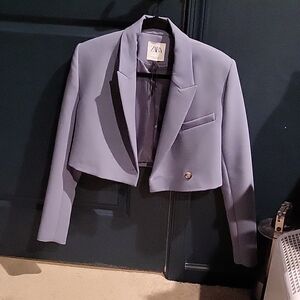Never Worn! Zara Blue Cropped Blazer